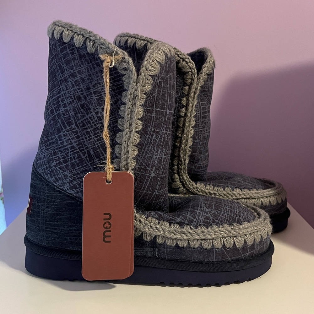 Mou Eskimo 24 Boots 🔥Special Sheepskin Denim🔥